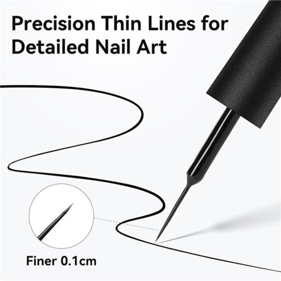 Gel Nail Polish Liner Set 8ML 2 Colors White and Black for Winter French NailArt - Picture 3 of 7